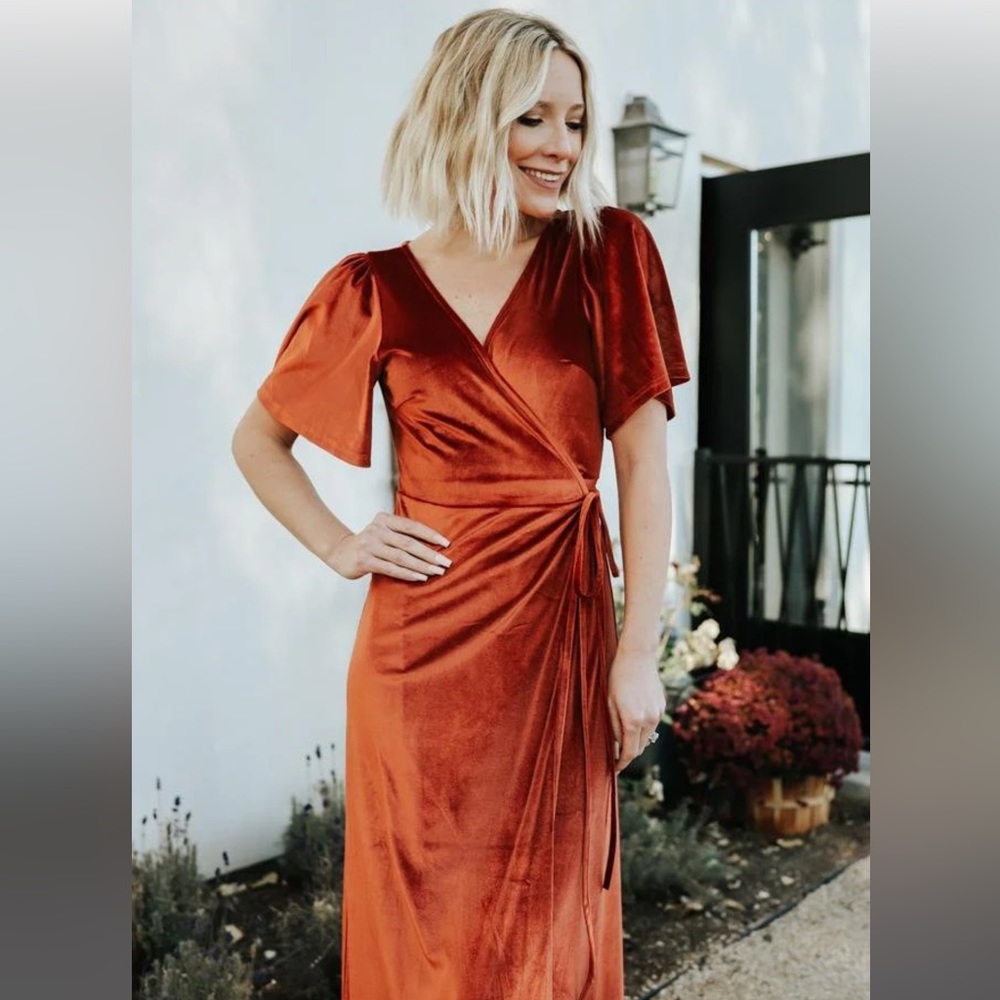 Rust Velvet Maxi Dress New w/ tags